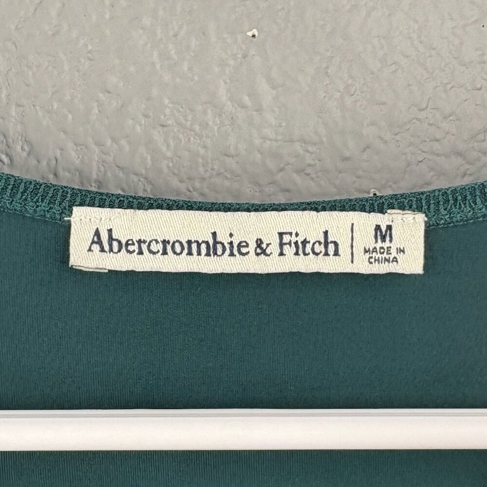 Abercrombie & Fitch Jade Green Longsleeve Keyhole Top - Picture 2 of 7